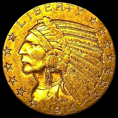 1914-D Indian Head Half Eagle $5 Gold CLOSELY UNCIRCULATED