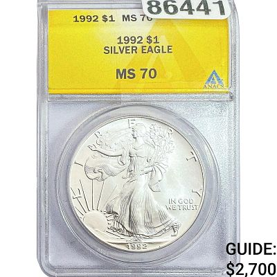 1992 Silver Eagle ANACS MS70