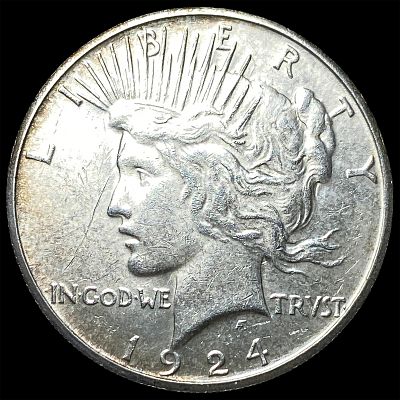 1924-S Silver Peace Dollar CHOICE AU