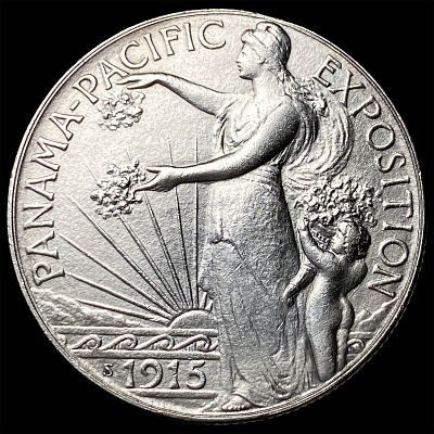 1915-S Silver Panama-Pacific Half Dollar CLOSELY UNCIRCULATED
