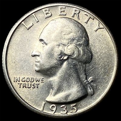 1935-S Silver Washington Quarter CLOSELY UNCIRCULATED