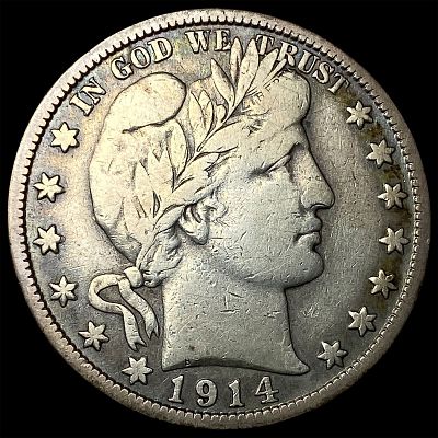 1914-S Silver Barber Half Dollar LIGHTLY CIRCULATED. 1914-S Silver Barber Half Dollar LIGHTLY 
