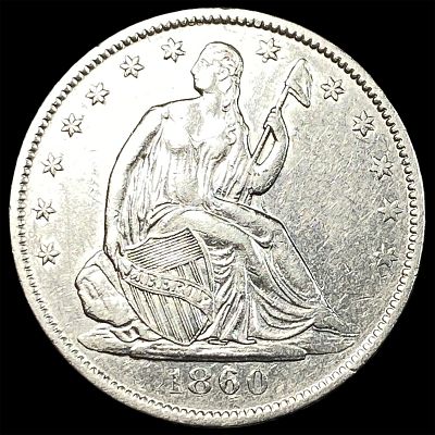 1860-O Silver Seated Liberty Half Dollar CLOSELY UNCIRCULATED. 1860-O Silver Seated Liberty 