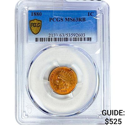 1880 Indian Head Cent PCGS MS63 RB