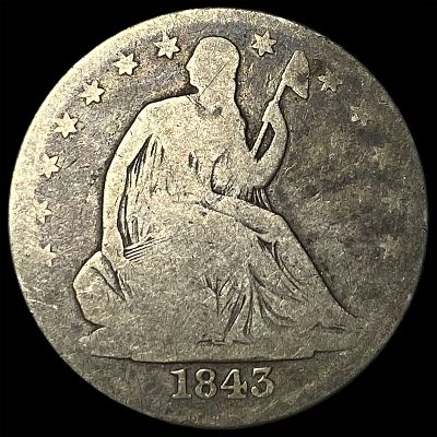 1843-O Silver Seated Liberty Half Dollar NICELY CIRCULATED. 1843-O Silver Seated Liberty Half 