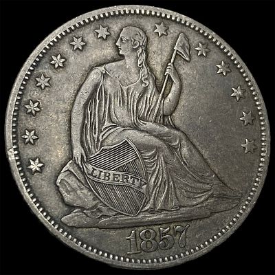 1857 Seated Liberty Half Dollar NEARLY UNCIRCULATED. 1857 Seated Liberty Half Dollar NEARLY 