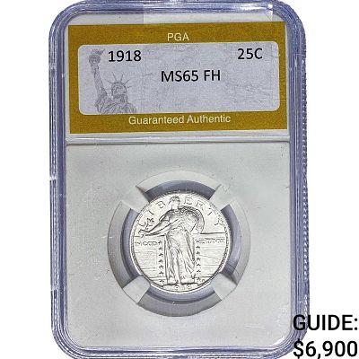 1918 Standing Liberty Quarter PGA MS65 FH