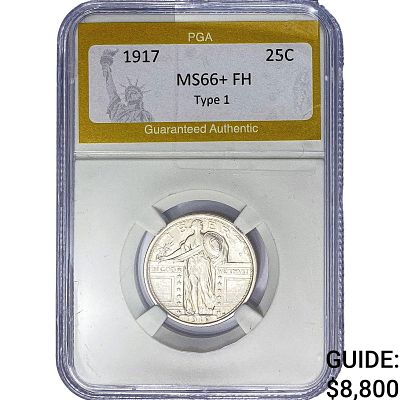 1917 Standing Liberty Quarter PGA MS66+ FH Type 1