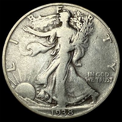 1938-D Silver Walking Liberty Half Dollar LIGHTLY CIRCULATED. 1938-D Silver Walking Liberty 