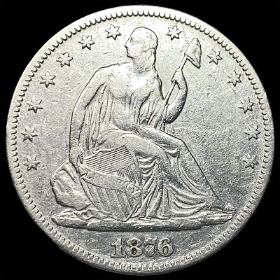 1876 Seated Liberty Half Dollar ABOUT UNCIRCULATED. 1876 Seated Liberty Half Dollar ABOUT 