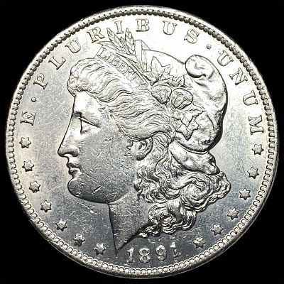 1891-CC Silver Morgan Dollar CLOSELY UNCIRCULATED. 1891-CC Silver Morgan Dollar CLOSELY UNCIRCULATED