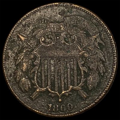 1869 Two-Cent Piece LIGHTLY CIRCULATED