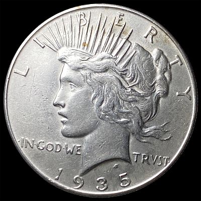 1935 Silver Peace Dollar CLOSELY UNCIRCULATED