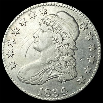1834 Capped Bust Half Dollar ABOUT UNCIRCULATED. 1834 Capped Bust Half Dollar ABOUT UNCIRCULATED