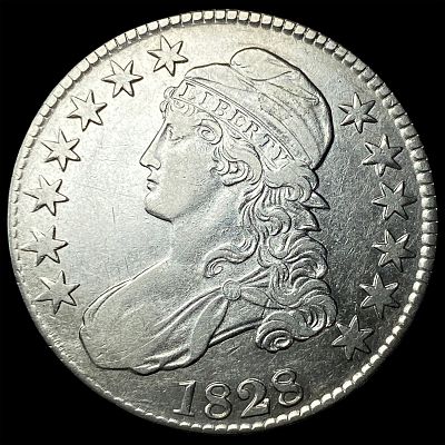 1828 Silver Capped Bust Half Dollar CLOSELY UNCIRCULATED. 1828 Silver Capped Bust Half Dollar 