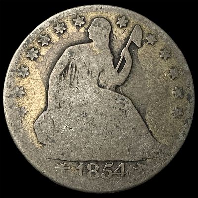 1854-O Arrows Seated Liberty Silver Half Dollar HIGH GRADE. 1854-O Arrows Seated Liberty Silver 