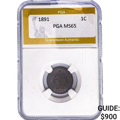 1891 Indian Head Cent PGA MS65