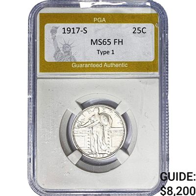 1917-S Standing Liberty Quarter PGA MS65 FH Type 1