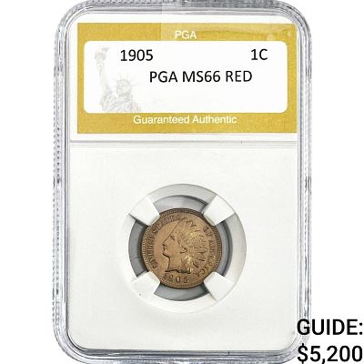 1905 Indian Head Cent PGA MS66 RED