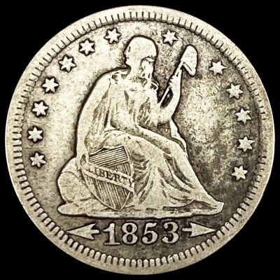 1853 Arws & Rays Seated Liberty Quarter NICELY. 1853 Arws &amp; Rays Seated Liberty Quarter NICELY