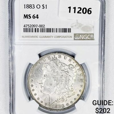 1883-O Morgan Silver Dollar NGC-MS64