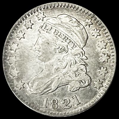 1821 Lg. Date Capped Bust Dime ABOUT UNCIRCULATED