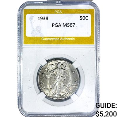 1938 Walking Liberty Half Dollar PGA MS67