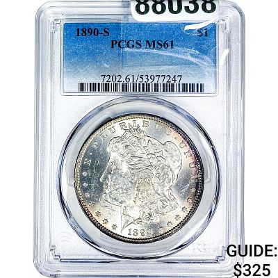1890-S Morgan Silver Dollar PCGS MS61