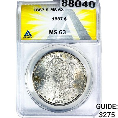 1887 Morgan Silver Dollar ANACS MS63