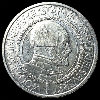 1921 Sweden Silver 2 Kroner UNCIRCULATED