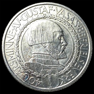 1921 Sweden Silver 2 Kroner UNCIRCULATED