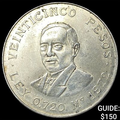 1972 Mexico Silver 25 Pesos UNCIRCULATED