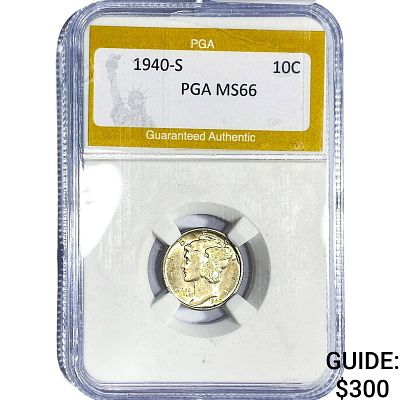 1940-S Mercury Silver Dime PGA MS66