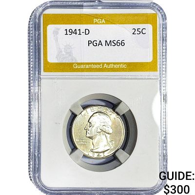 1941-D Washington Silver Quarter PGA MS66