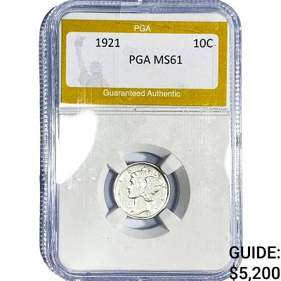 1921 Mercury Silver Dime PGA MS61