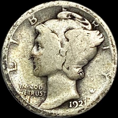 1921 Silver Mercury Dime NICELY CIRCULATED