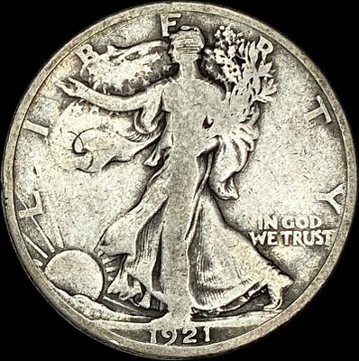 1921-D Silver Walking Liberty Half Dollar LIGHTLY CIRCULATED. 1921-D Silver Walking Liberty 