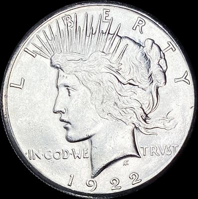 1922-S Silver Peace Dollar CHOICE AU