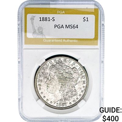 1881-S Morgan Silver Dollar PGA MS64