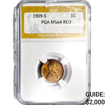 1909 Wheat Cent PGA MS64 RED