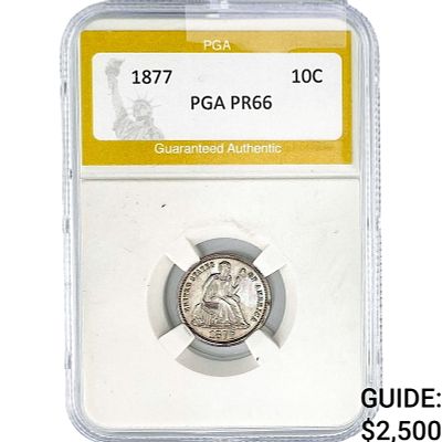 1877 Seated Liberty Dime PGA PR66