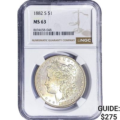 1882-S Morgan Silver Dollar NGC MS63