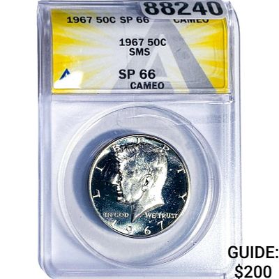 1967 Kennedy Half Dollar ANACS SP66 Cameo