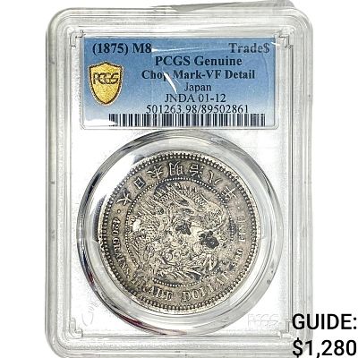1875 Japan Silver Trade Dollar PCGS VFDetails Chopmarked