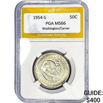 1954-S Washington Carver Half Dollar PGA MS66