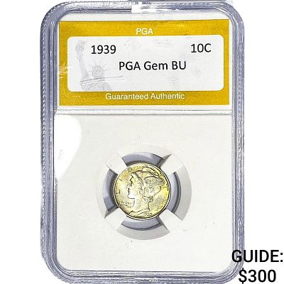 1939 Mercury Silver Dime PGA BU