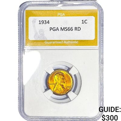 1934 Wheat Cent PGA MS66 RD