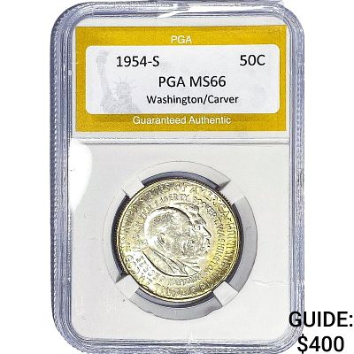 1954-S Washington Carver Half Dollar PGA MS66