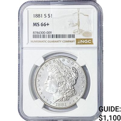 1881-S Morgan Silver Dollar NGC MS66+