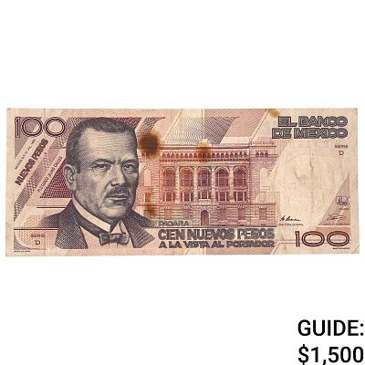 1992 Bank of Mexico 100 New Pesos